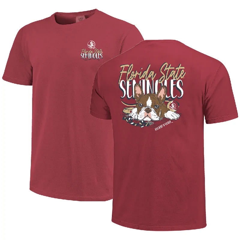 Image One Comfort Colors Florida State Seminoles Dog Design Short Sleeve T-shirt - Brick