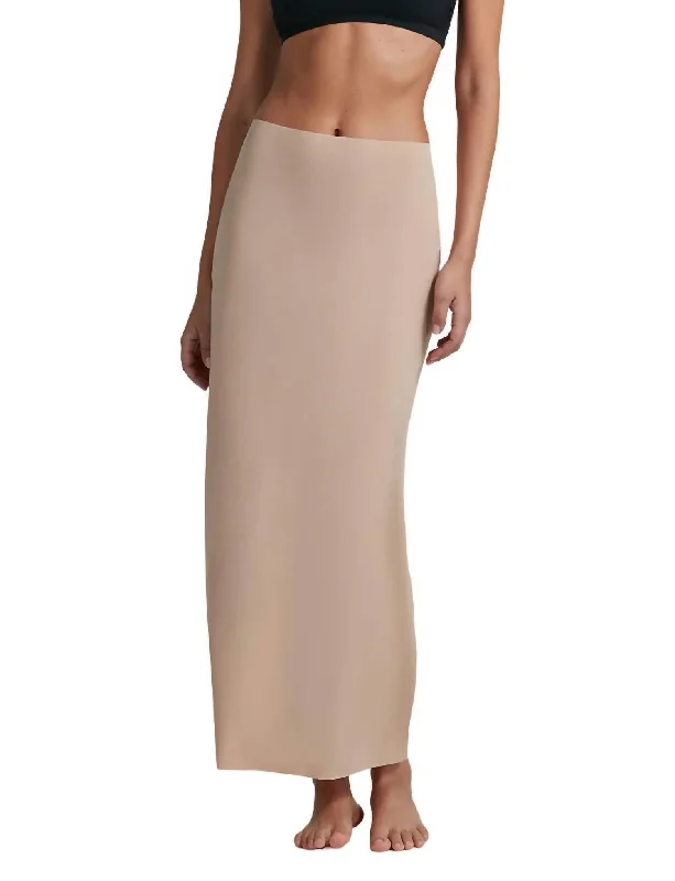 Classic Maxi Half Slip Skirt In Beige