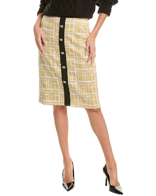 Gracia Tweed Check Pencil Skirt