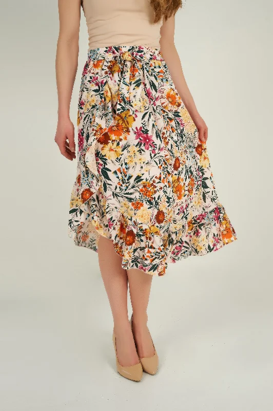 Floral ruffle midi skirt - MILIA - (R-A16)