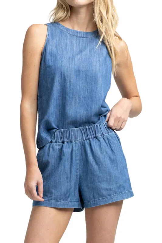 Mary Ellen Short In Medium Wash Indigo