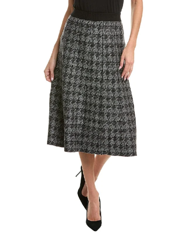 YAL New York Knit Houndstooth A-Line Skirt