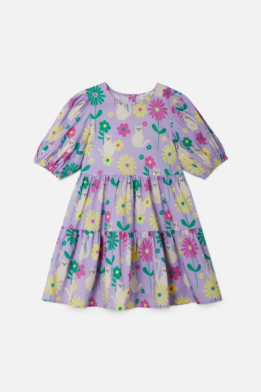 Cat Flower Kids Dress