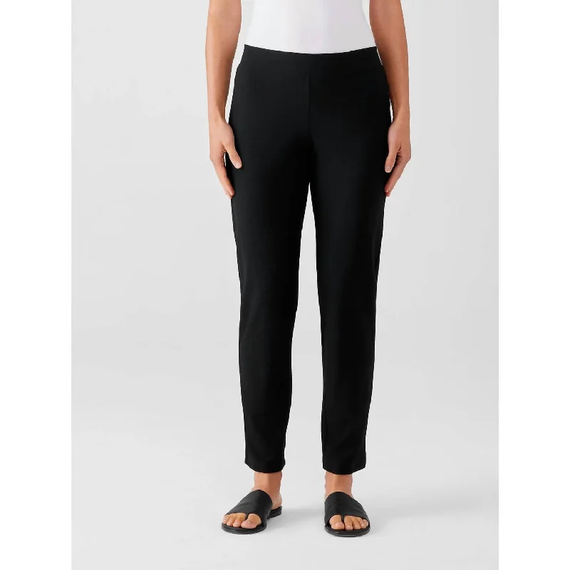 Washable Stretch Crepe Pant In Black