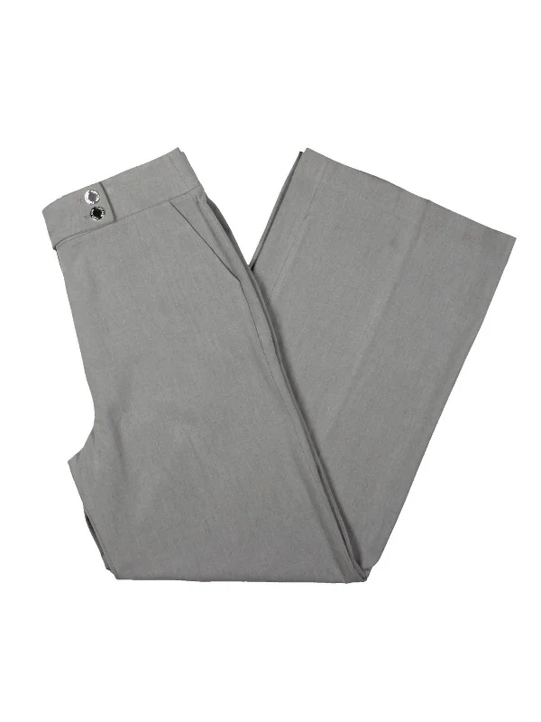 Womens High-Waist Polyester Wide Leg Pants