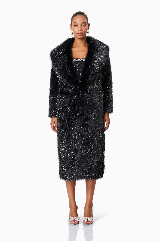 Cosette Faux Fur Coat In Black