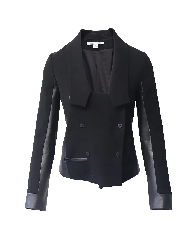 Diane Von Furstenberg Cropped Blazer in Black Triacetate