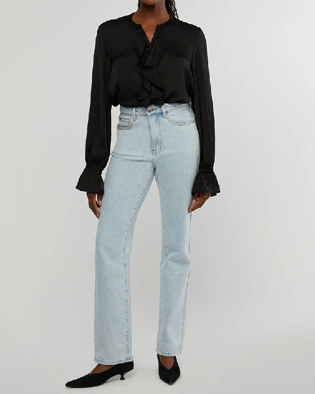 High Rise Relaxed Straight Leg Pants