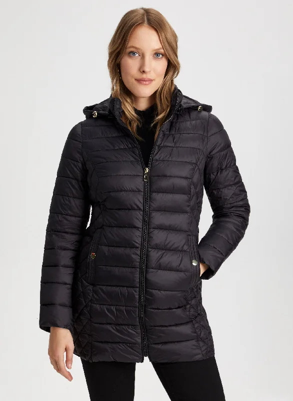 Quilted Mid-length Coat