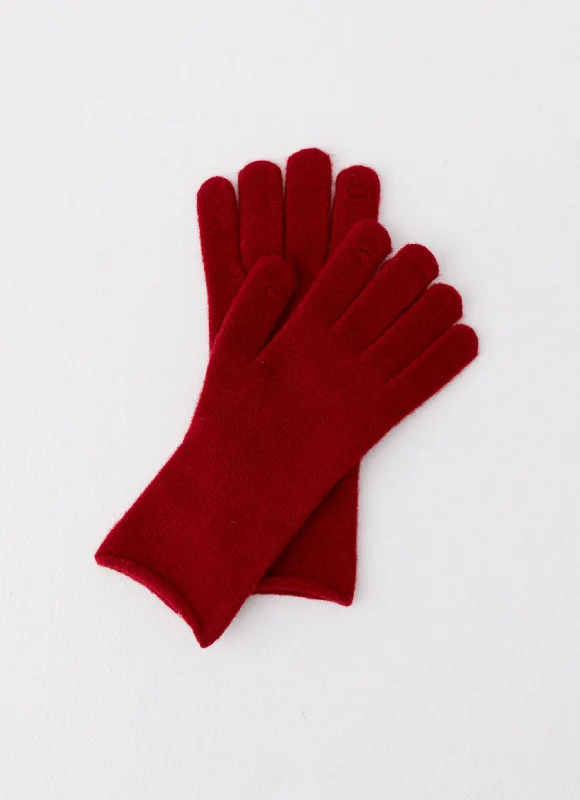 Snow Angel Wool Gloves - Red