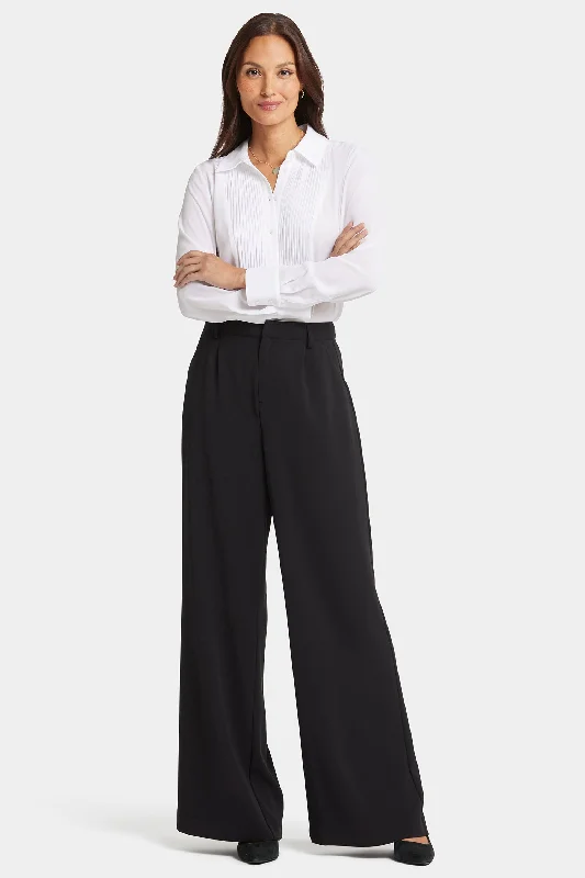 Wide Leg Trouser Pants - Black