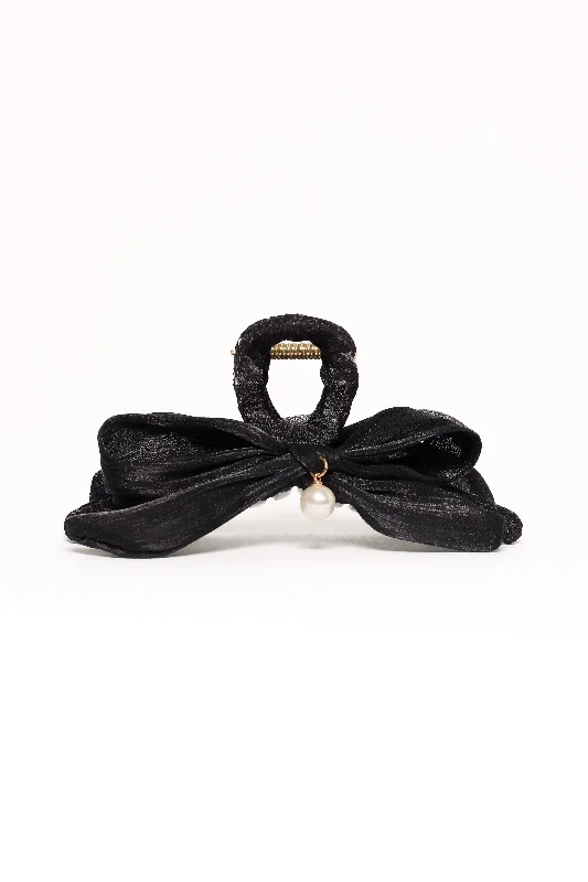 Ezra Bow Hair Clip - Black