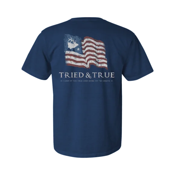 Tried and True Elk Flag T Shirt