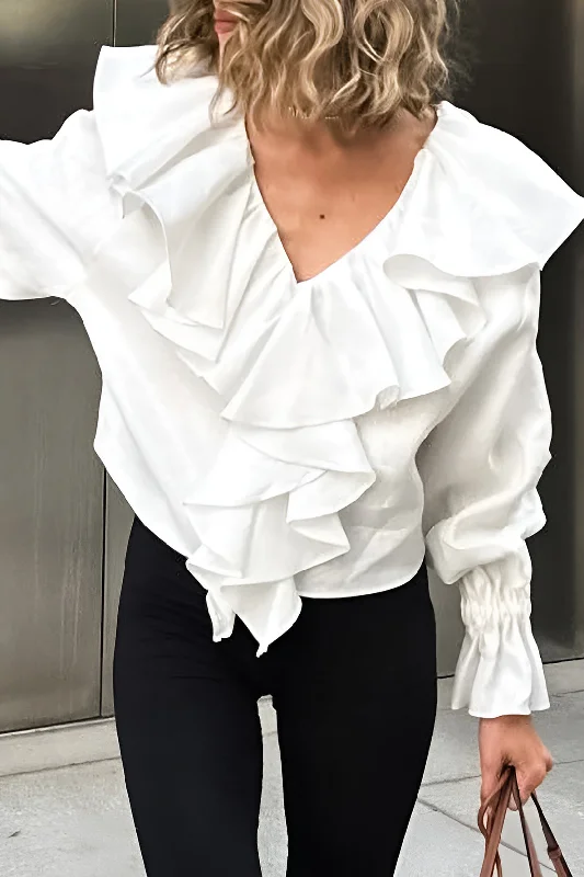 Ruffle Long-Sleeve Shirt