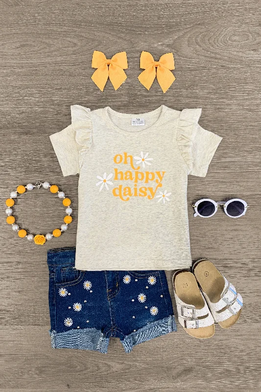 "Oh Happy Daisy" Denim Short Set