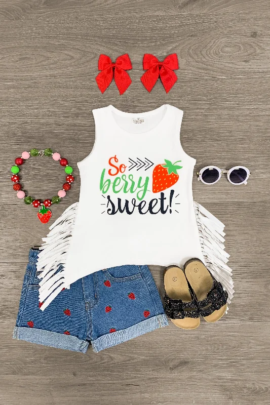 "So Berry Sweet" Frayed Tank & Denim Short Set