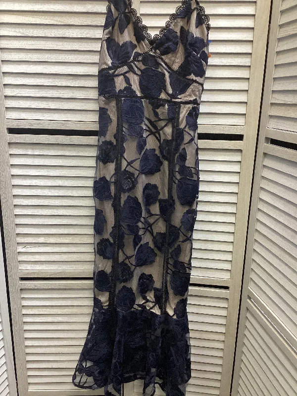 Dress Party Long By Lulus In Navy Cream, Size: M