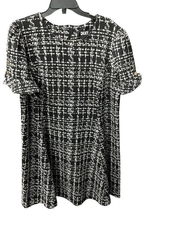 Dress Casual Midi By Dkny In Black & White, Size: 1x